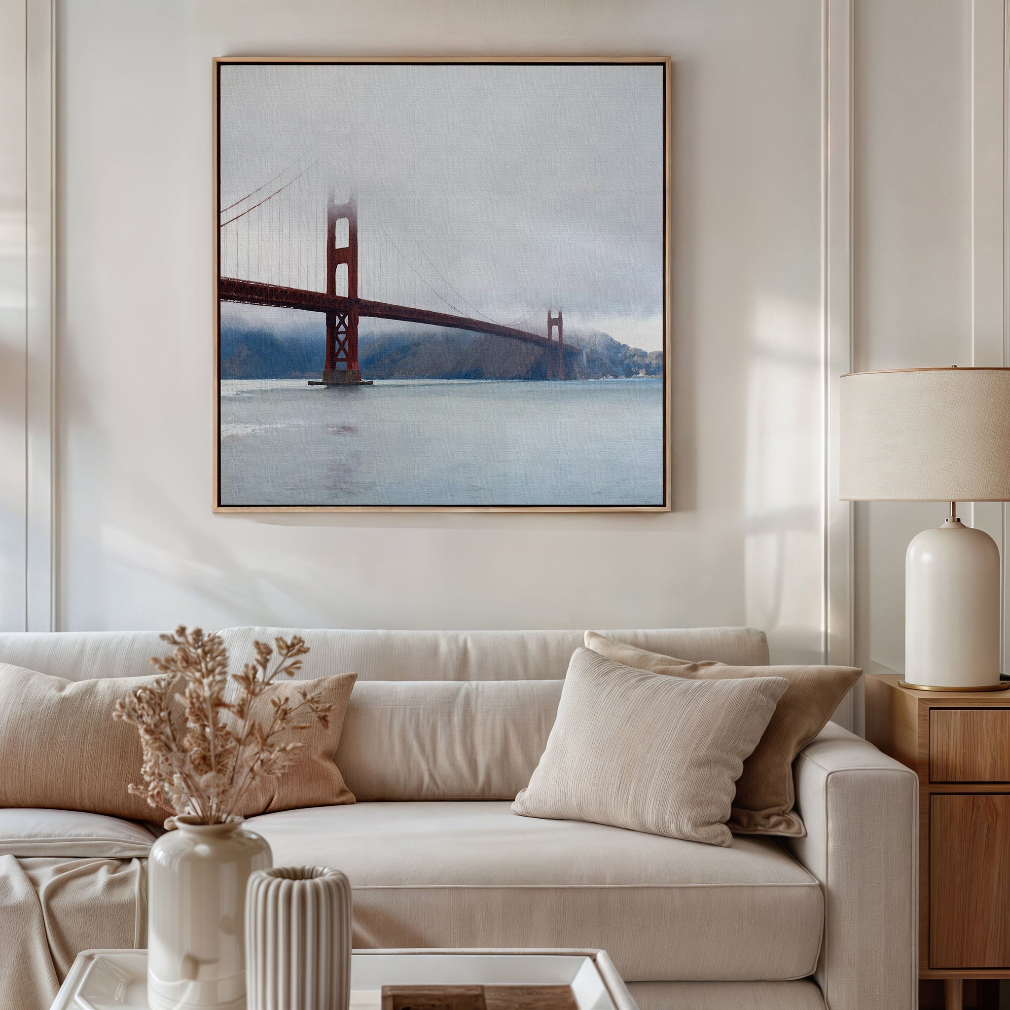 Veil of the Crimson Strait – blue vintage canvas wall art print by Aspire Prints