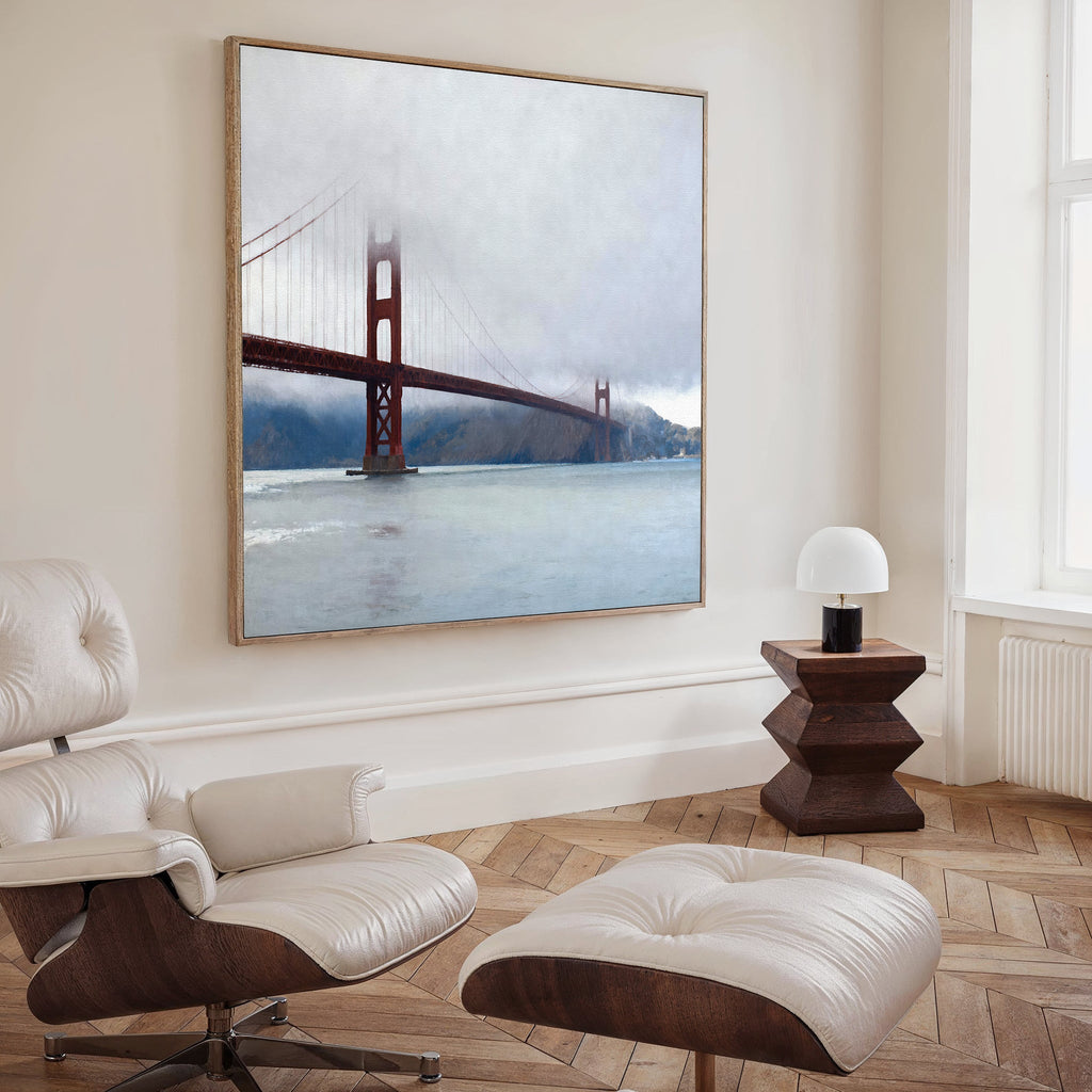 Veil of the Crimson Strait – blue vintage canvas wall art print by Aspire Prints