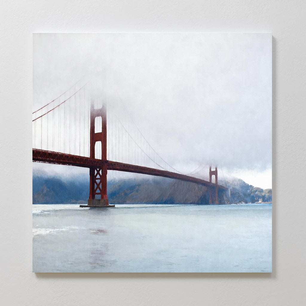 Veil of the Crimson Strait – blue vintage canvas wall art print by Aspire Prints