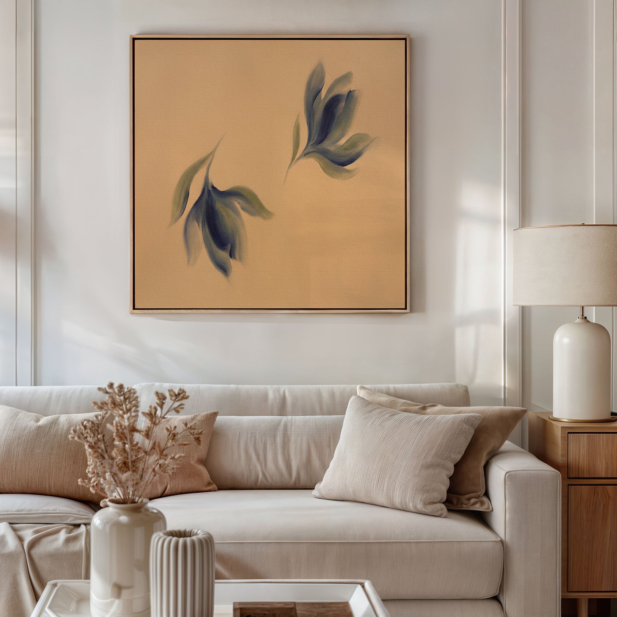 Whisper of the Olive Grove – green botanical canvas wall art print by Aspire Prints