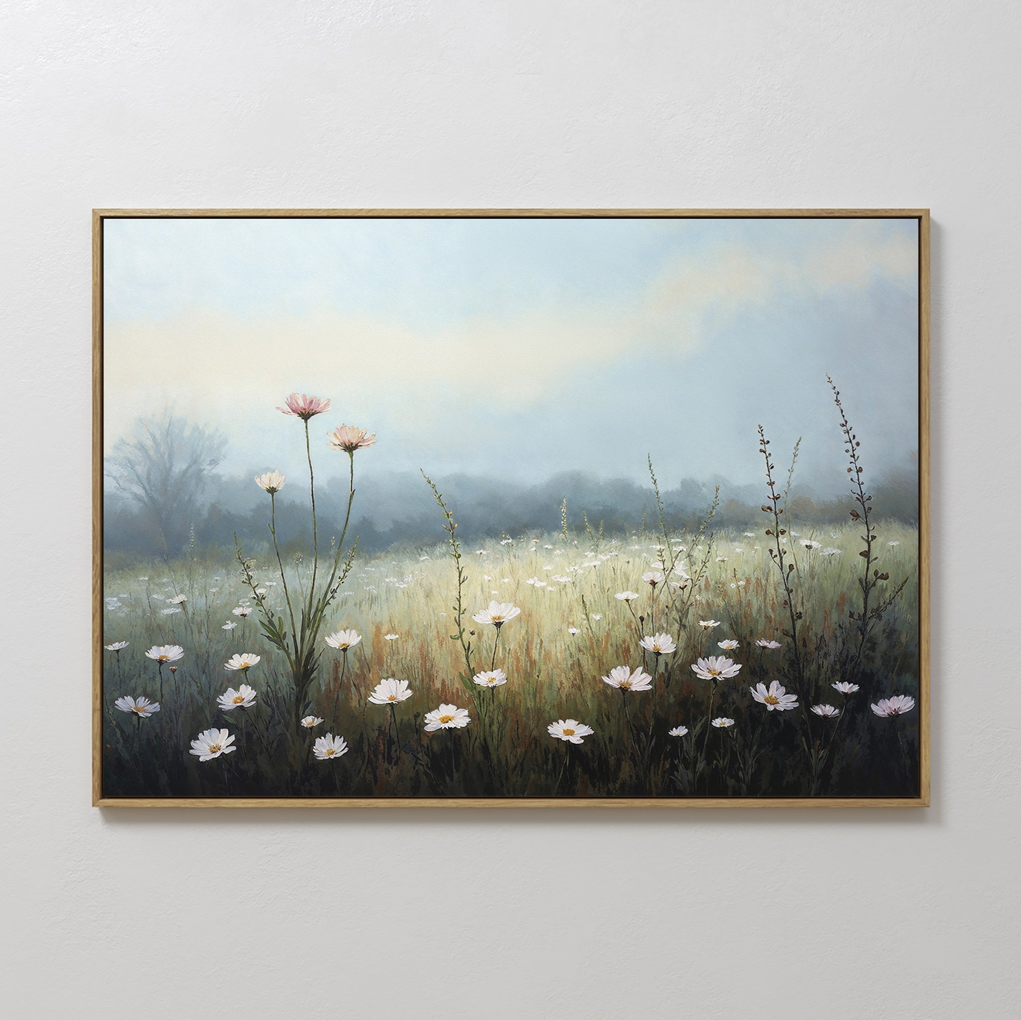 Whispers of First Light – green botanical canvas wall art print by Aspire Prints