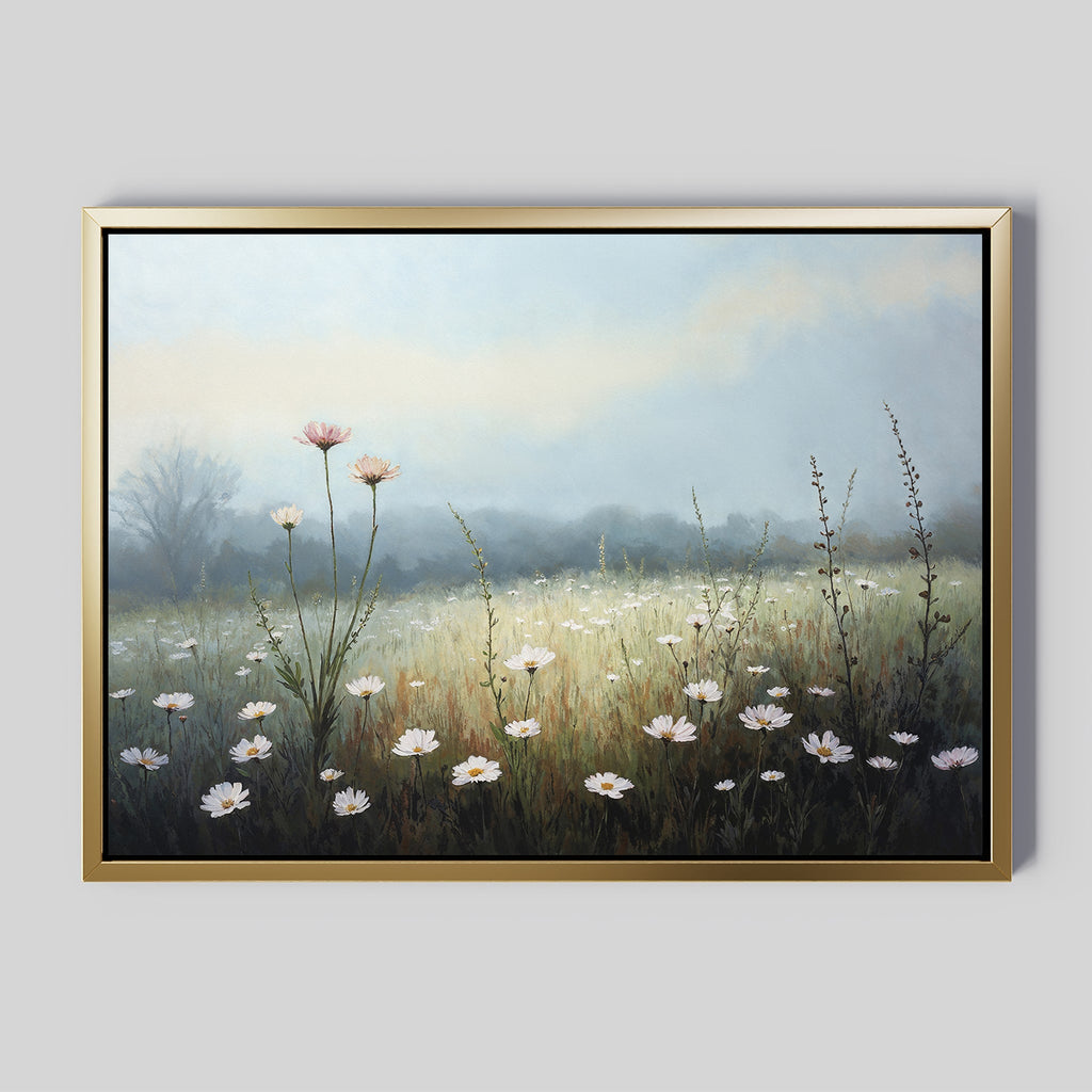 Whispers of First Light – green botanical canvas wall art print by Aspire Prints