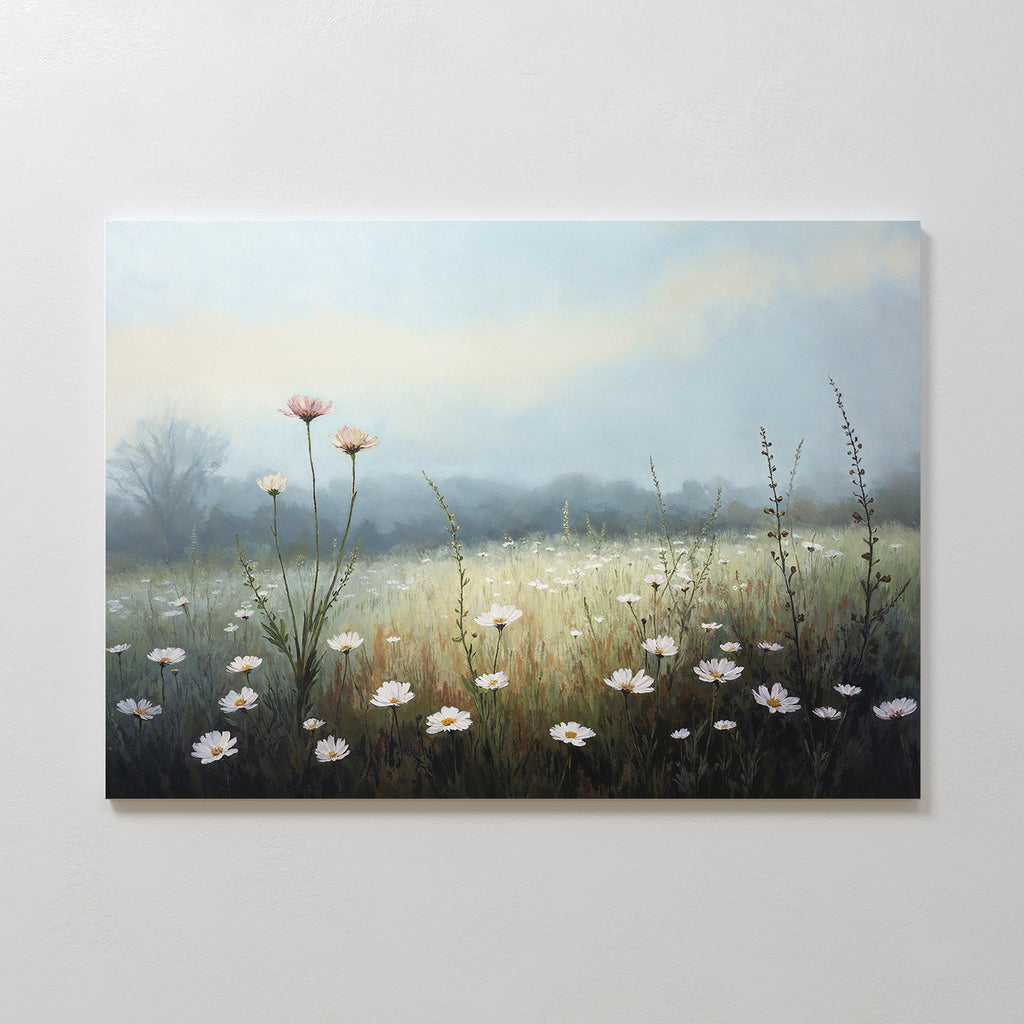 Whispers of First Light – green botanical canvas wall art print by Aspire Prints