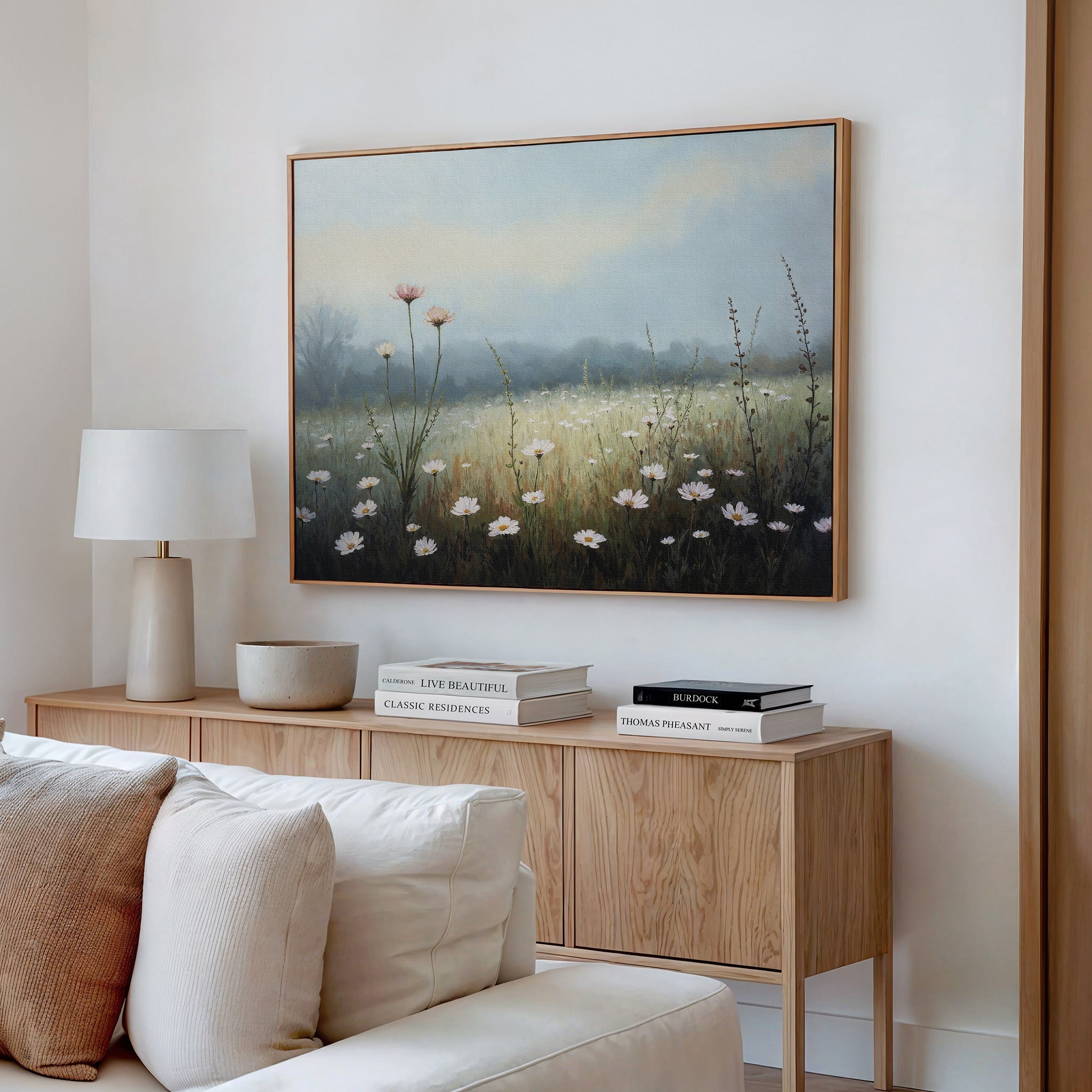 Whispers of First Light – green botanical canvas wall art print by Aspire Prints