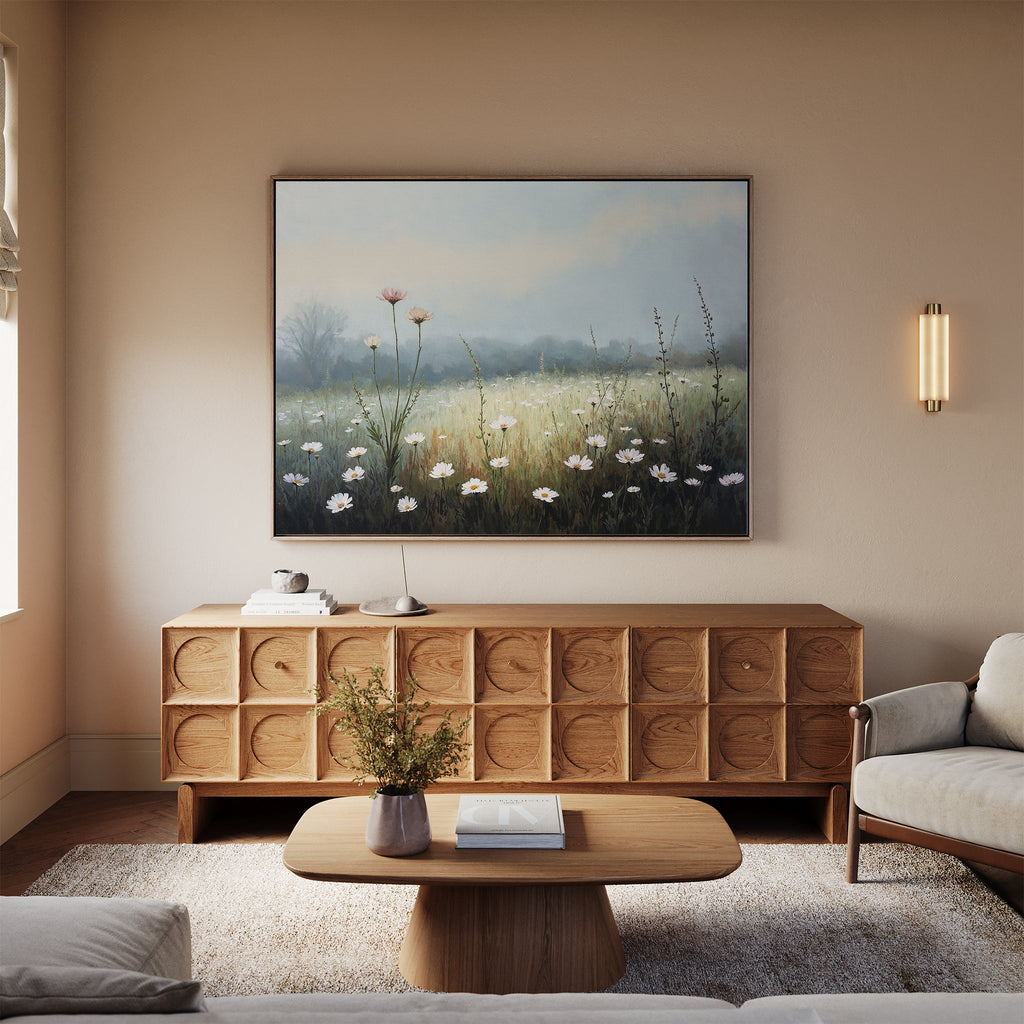 Whispers of First Light – green botanical canvas wall art print by Aspire Prints
