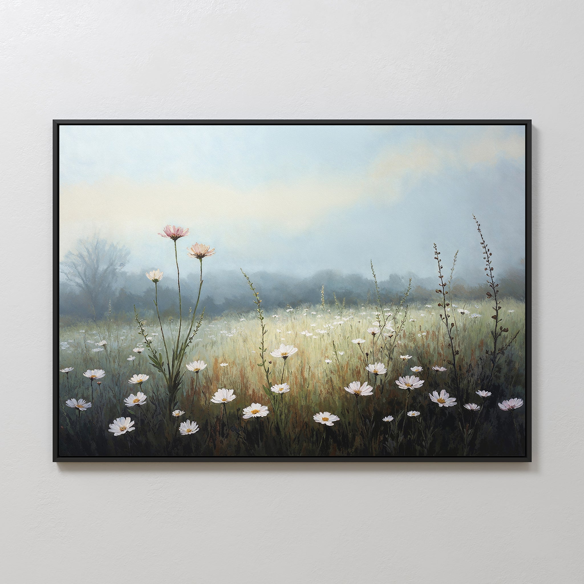 Whispers of First Light – green botanical canvas wall art print by Aspire Prints