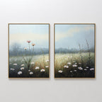 Whispers in the Wildflowers – Set of 2 Canvas Prints set of 2 – green botanical canvas wall art by Aspire Prints