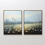 Whispers in the Wildflowers – Set of 2 Canvas Prints set of 2 – green botanical canvas wall art by Aspire Prints