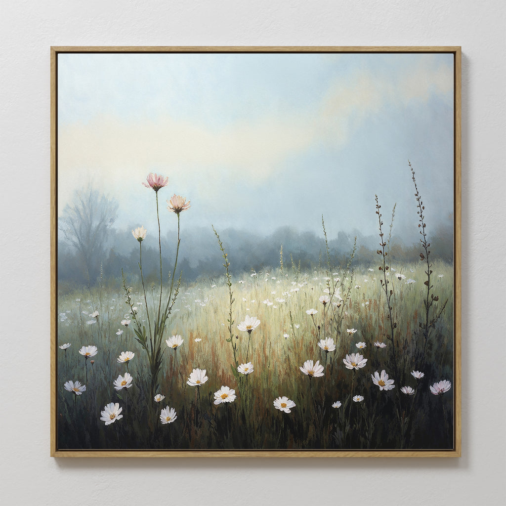 Whispers of First Light – green botanical canvas wall art print by Aspire Prints