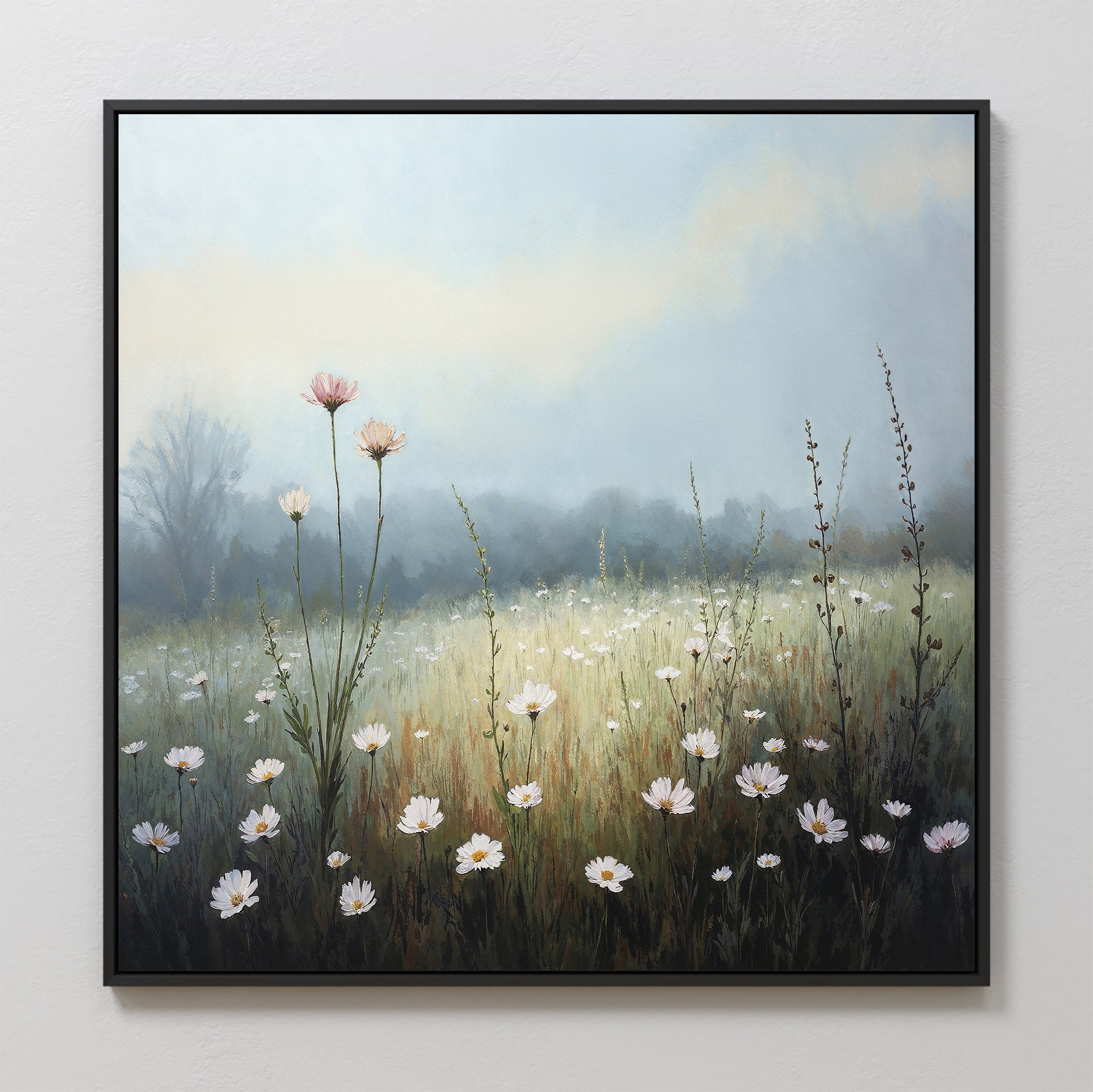 Whispers of First Light – green botanical canvas wall art print by Aspire Prints