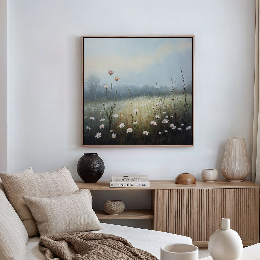 Whispers of First Light – green botanical canvas wall art print by Aspire Prints