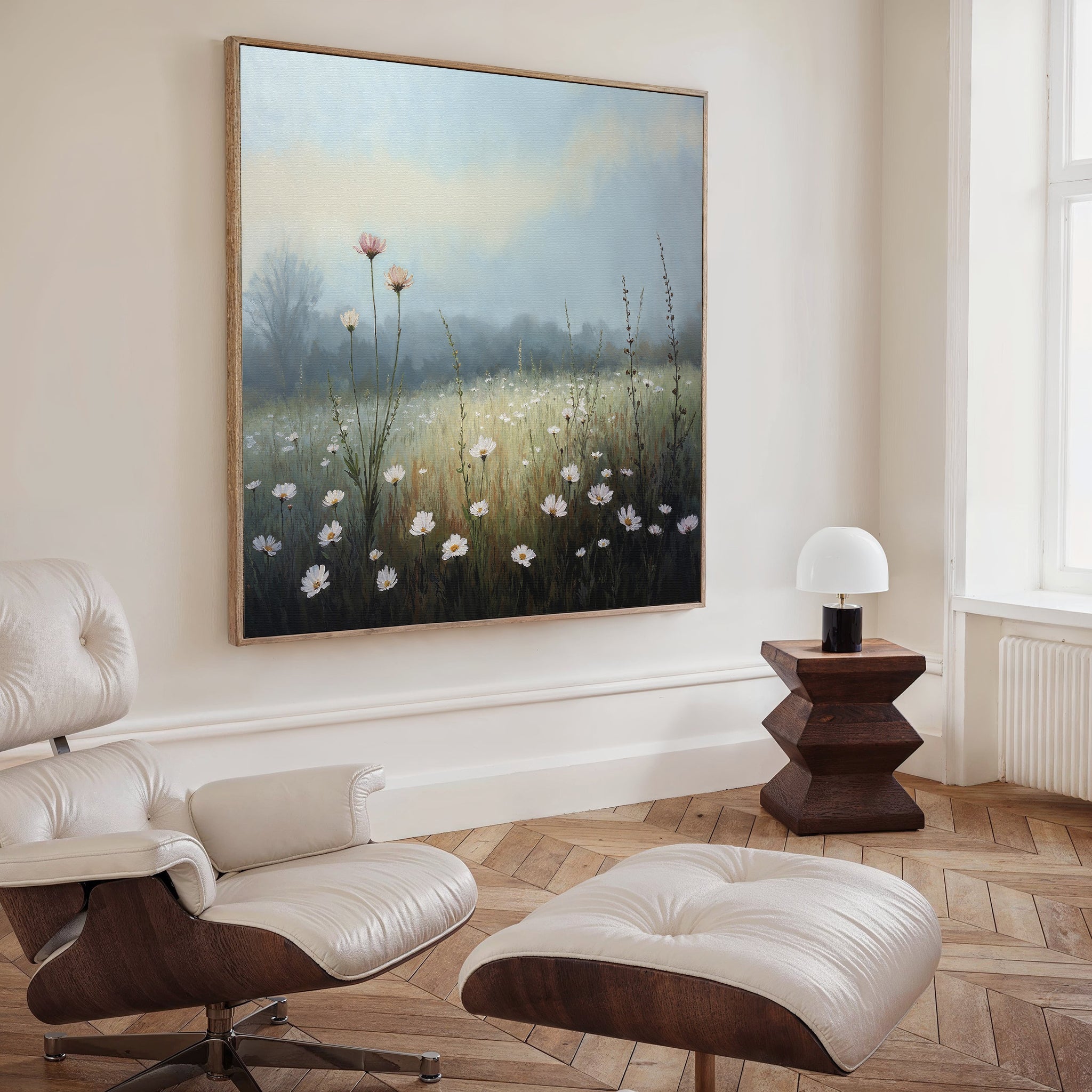 Whispers of First Light – green botanical canvas wall art print by Aspire Prints