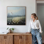 Whispers of First Light – green botanical canvas wall art print by Aspire Prints