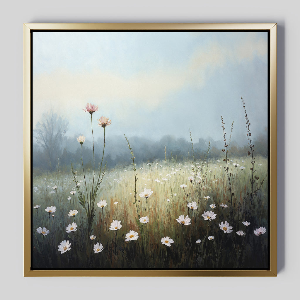 Whispers of First Light – green botanical canvas wall art print by Aspire Prints