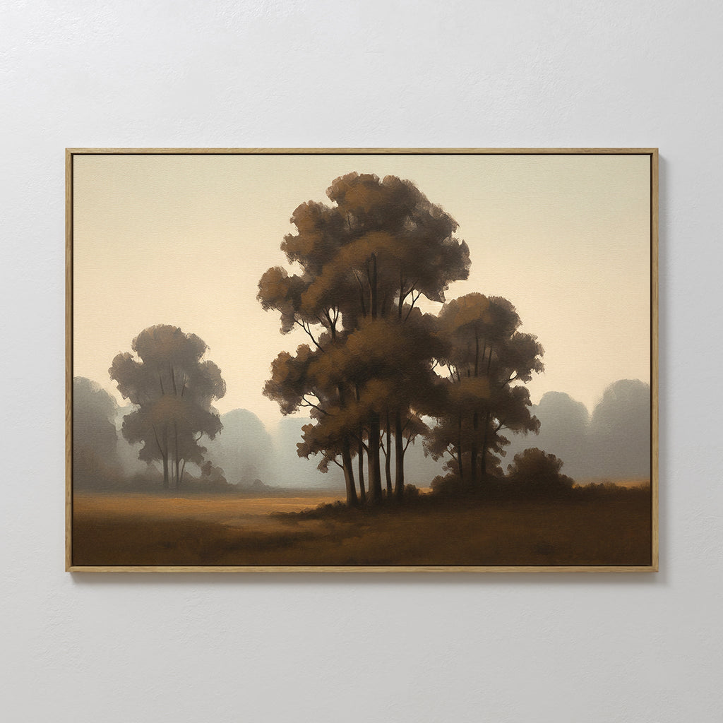 Whispers of First Light – earthy brown vintage canvas wall art print by Aspire Prints