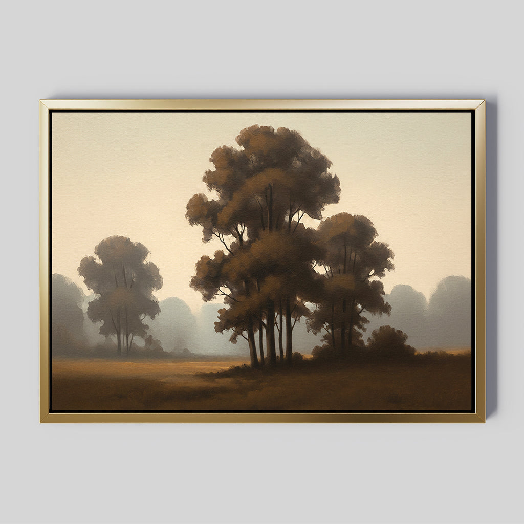Whispers of First Light – earthy brown vintage canvas wall art print by Aspire Prints