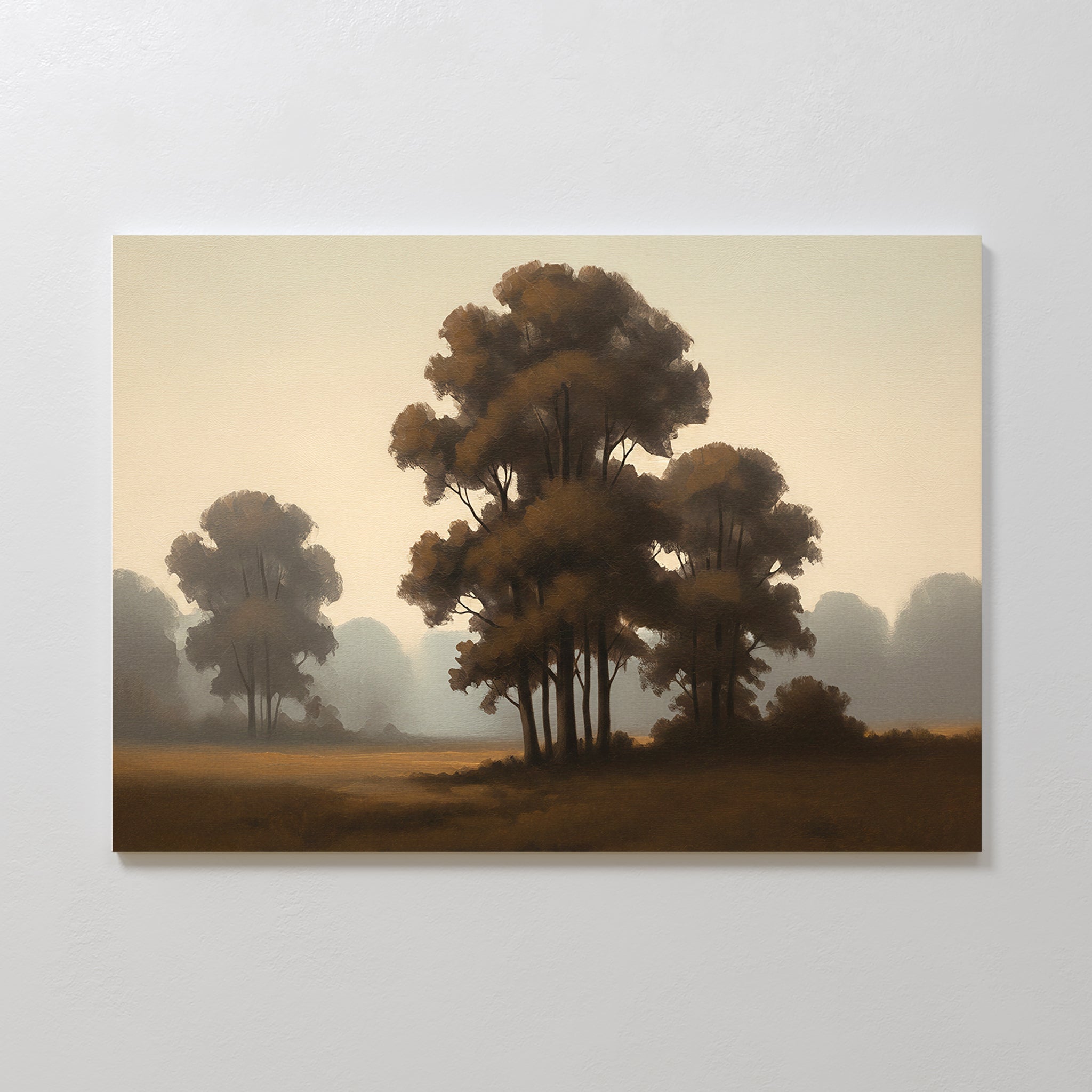 Whispers of First Light – earthy brown vintage canvas wall art print by Aspire Prints