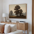 Whispers of First Light – earthy brown vintage canvas wall art print by Aspire Prints