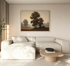 Whispers of First Light – earthy brown vintage canvas wall art print by Aspire Prints