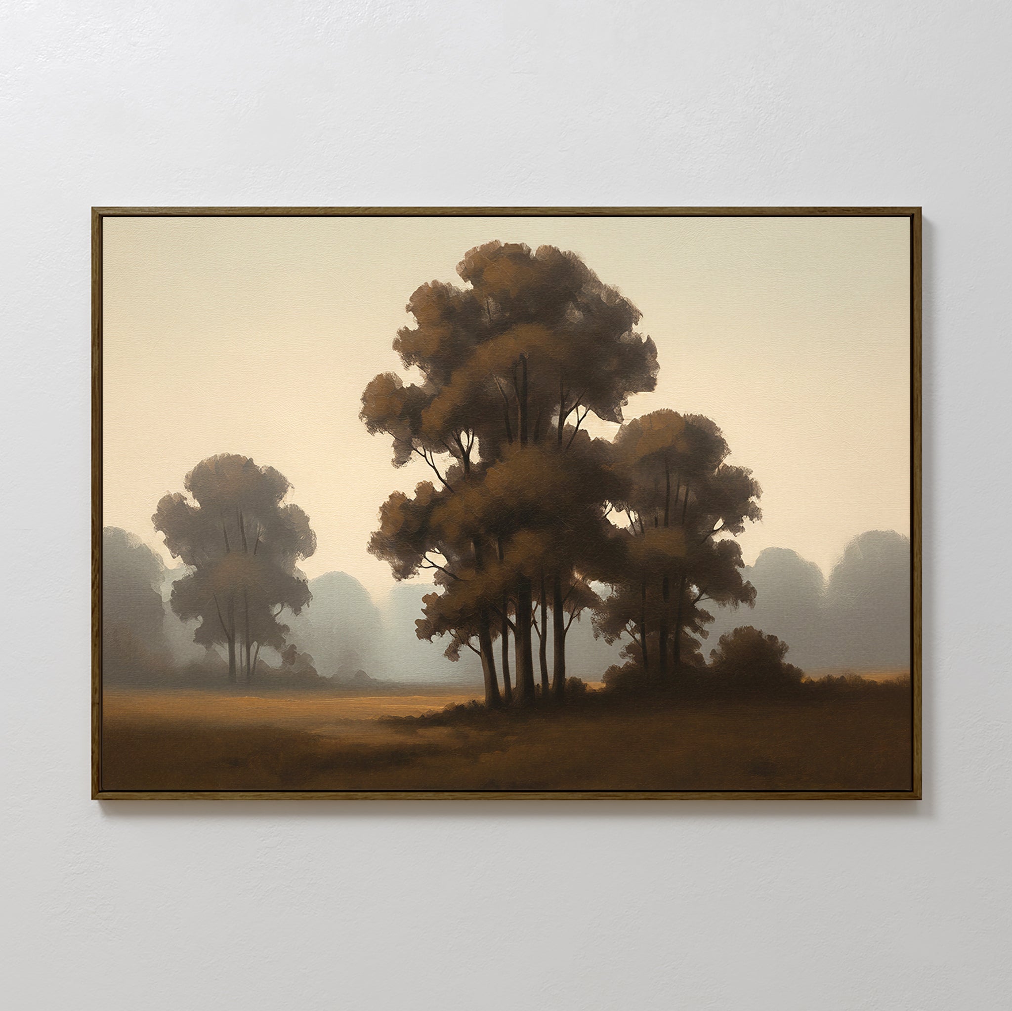 Whispers of First Light – earthy brown vintage canvas wall art print by Aspire Prints