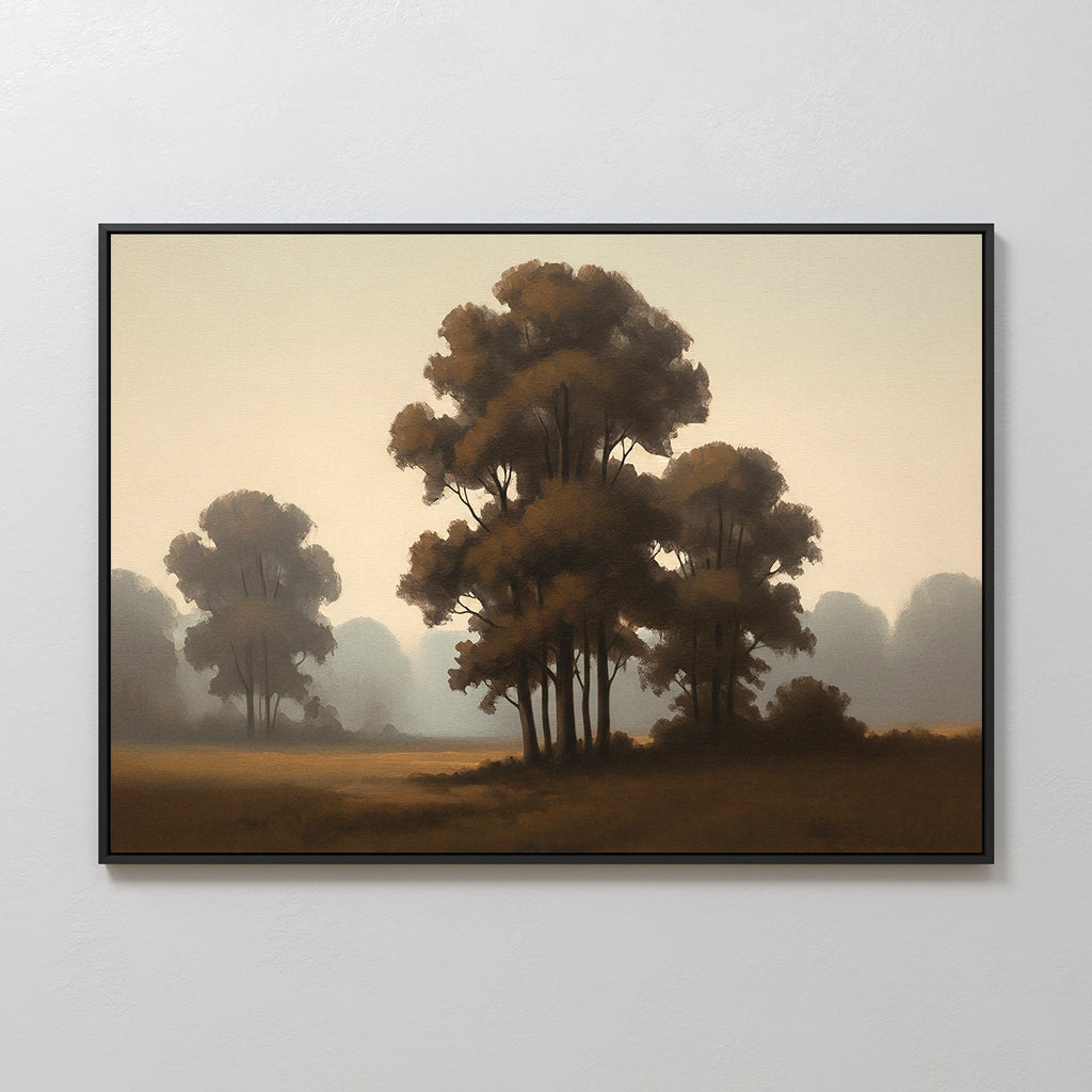 Whispers of First Light – earthy brown vintage canvas wall art print by Aspire Prints