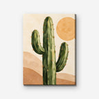 Desert Cactus Sun Canvas Art - Vertical – Stretched Canvas Only on white background
