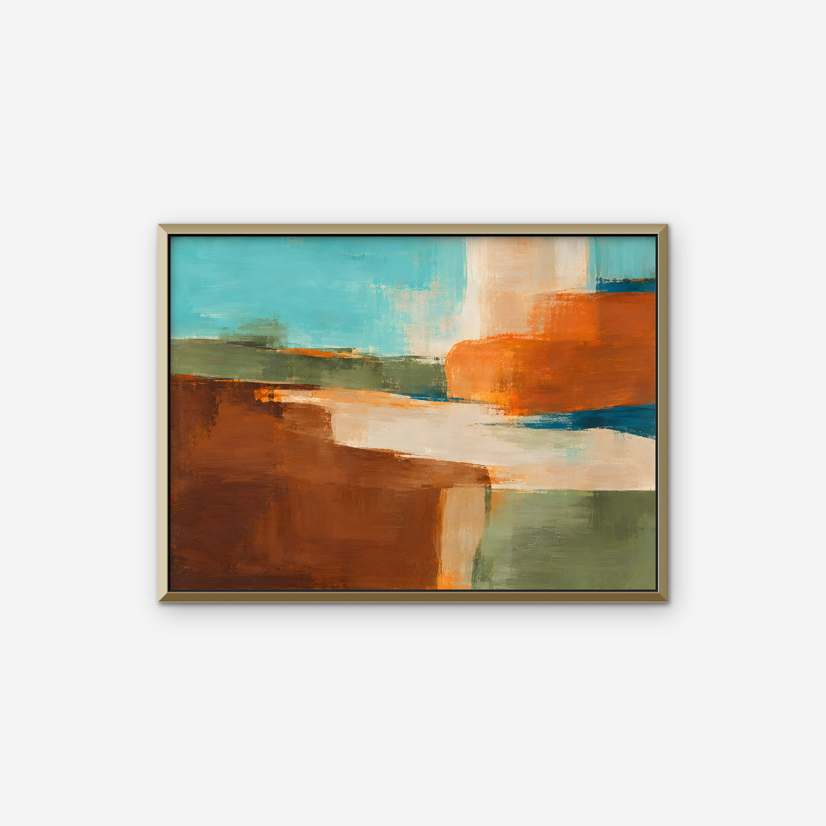 Desert Color Field Canvas Art - Horizontal – Gold Floating Frame on white background