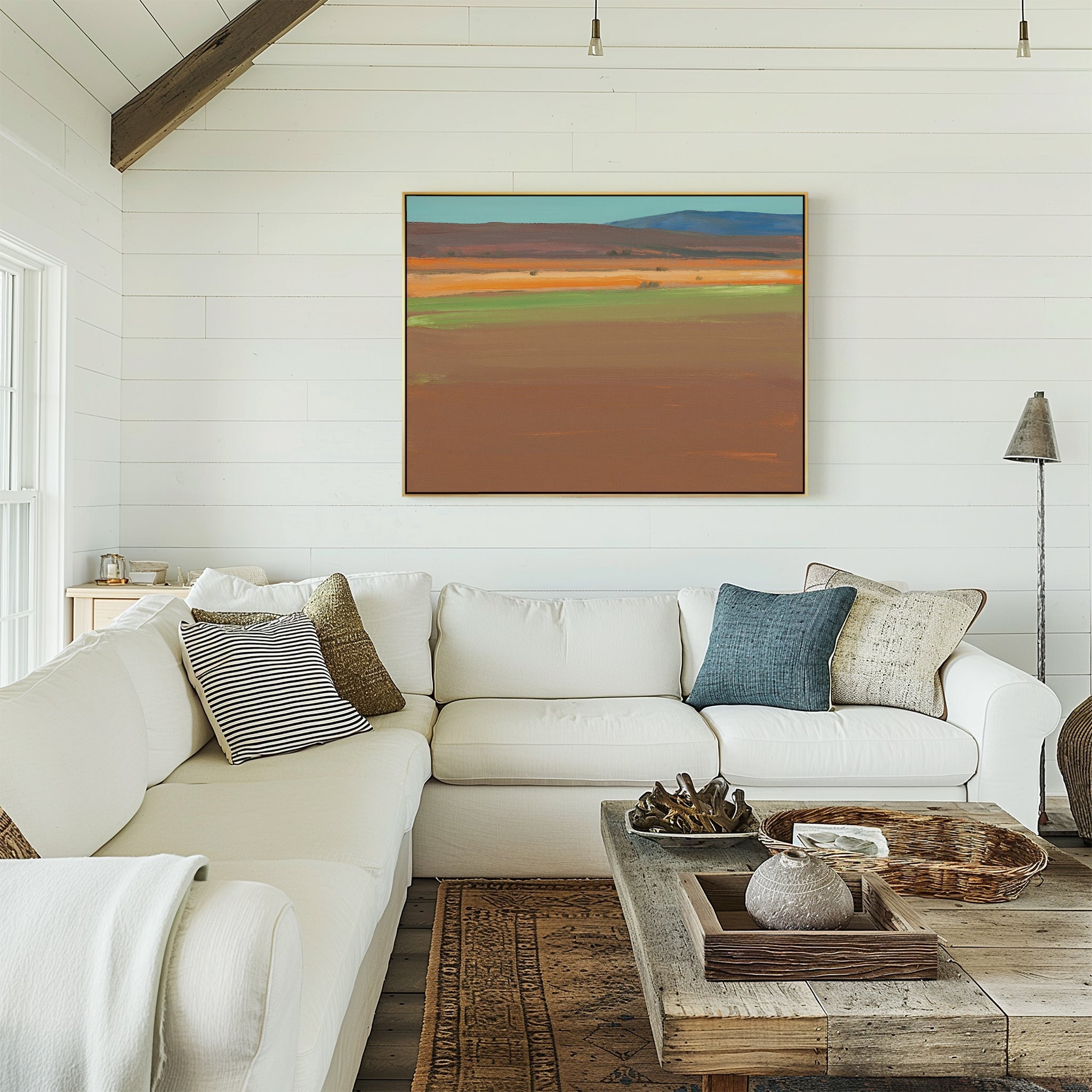 Painted Mesa Whispers – earthy brown abstract canvas wall art print by Aspire Prints