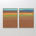 Desert Reverie Diptych – Set of 2 Canvas Prints set of 2 – earthy brown abstract canvas wall art by Aspire Prints