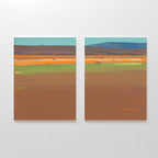 Desert Reverie Diptych – Set of 2 Canvas Prints set of 2 – earthy brown abstract canvas wall art by Aspire Prints