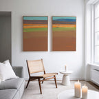 Desert Reverie Diptych – Set of 2 Canvas Prints set of 2 – earthy brown abstract canvas wall art by Aspire Prints
