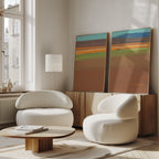 Desert Reverie Diptych – Set of 2 Canvas Prints set of 2 – earthy brown abstract canvas wall art by Aspire Prints