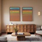 Desert Reverie Diptych – Set of 2 Canvas Prints set of 2 – earthy brown abstract canvas wall art by Aspire Prints