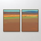 Desert Reverie Diptych – Set of 2 Canvas Prints set of 2 – earthy brown abstract canvas wall art by Aspire Prints