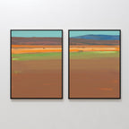 Desert Reverie Diptych – Set of 2 Canvas Prints set of 2 – earthy brown abstract canvas wall art by Aspire Prints