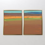 Desert Reverie Diptych – Set of 2 Canvas Prints set of 2 – earthy brown abstract canvas wall art by Aspire Prints