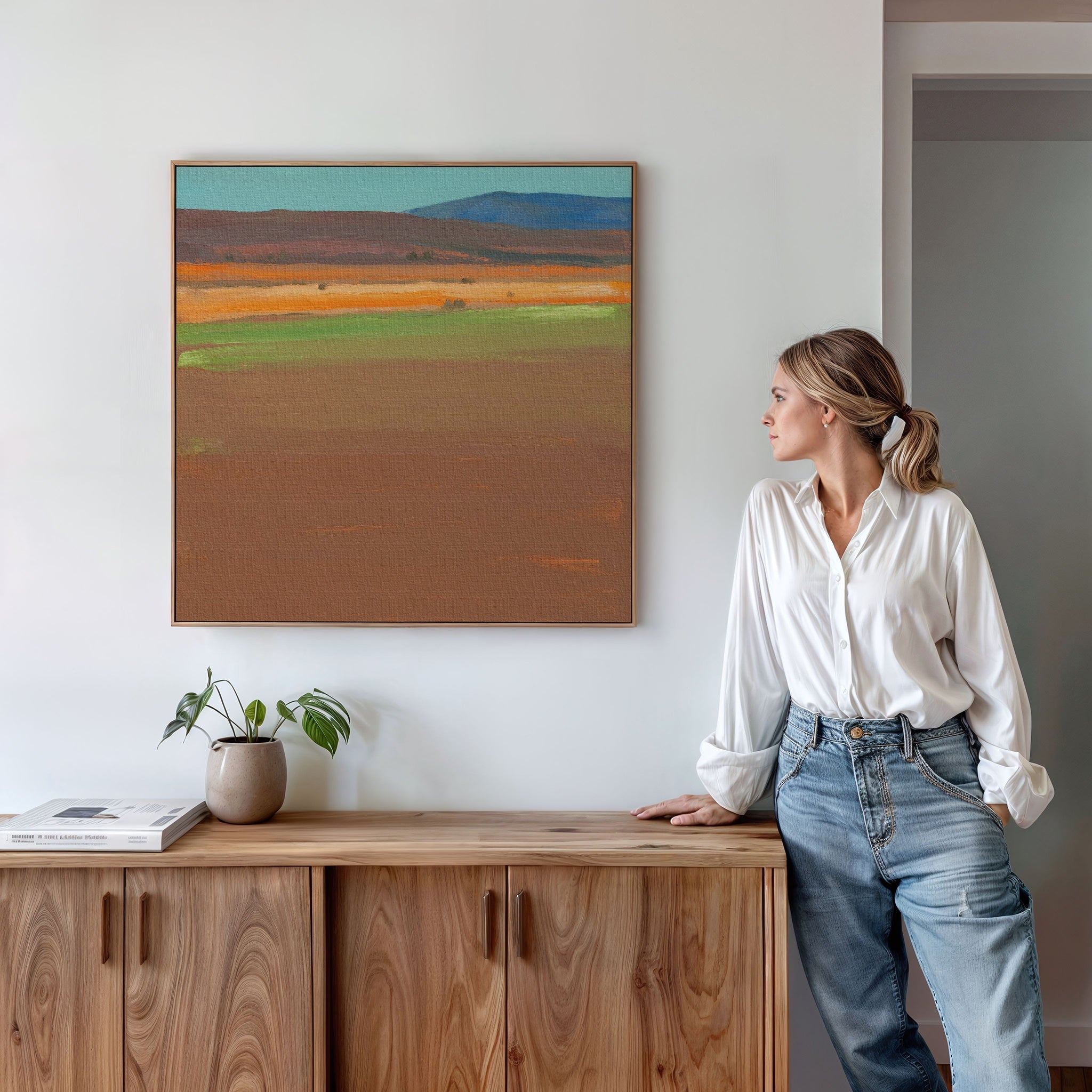 Whispers of the Painted Desert – earthy brown abstract canvas wall art print by Aspire Prints