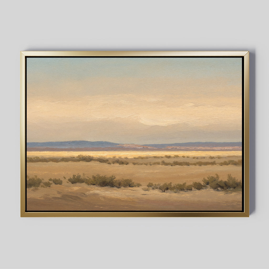 Whispers of the Mojave – golden yellow vintage canvas wall art print by Aspire Prints