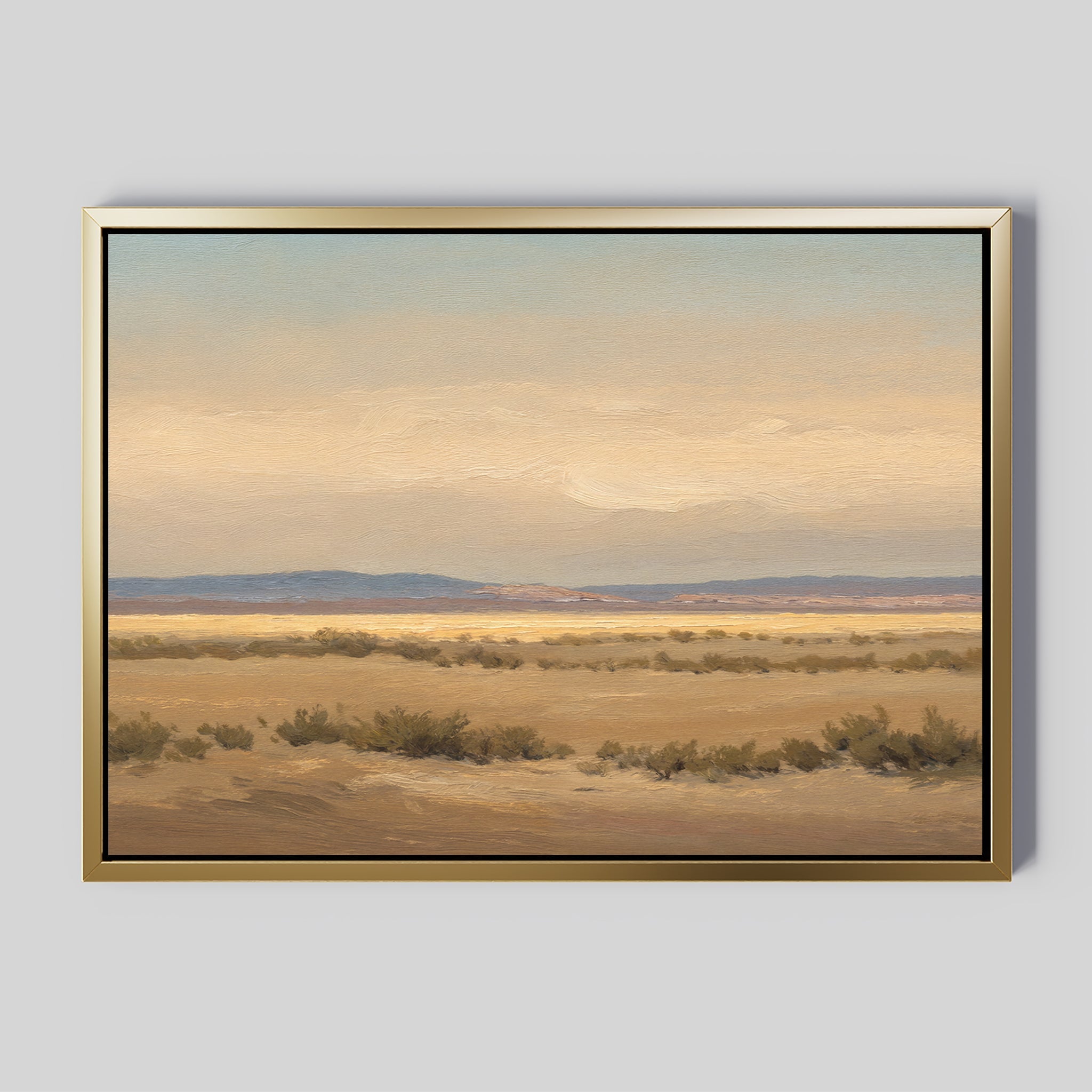 Whispers of the Mojave – golden yellow vintage canvas wall art print by Aspire Prints