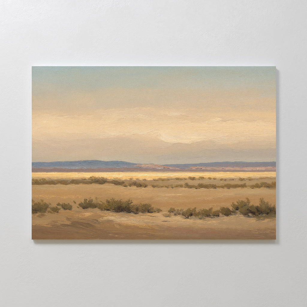 Whispers of the Mojave – golden yellow vintage canvas wall art print by Aspire Prints