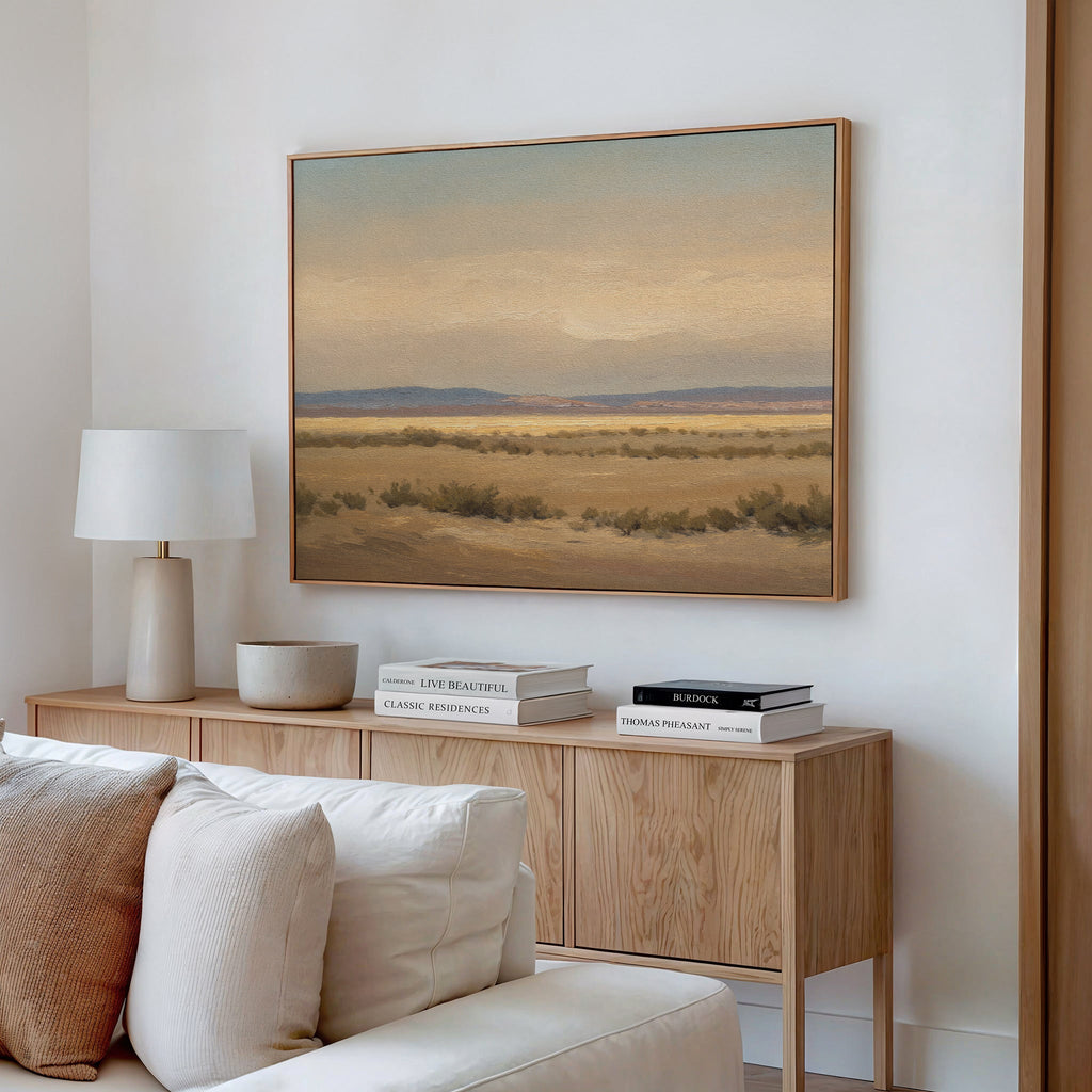 Whispers of the Mojave – golden yellow vintage canvas wall art print by Aspire Prints