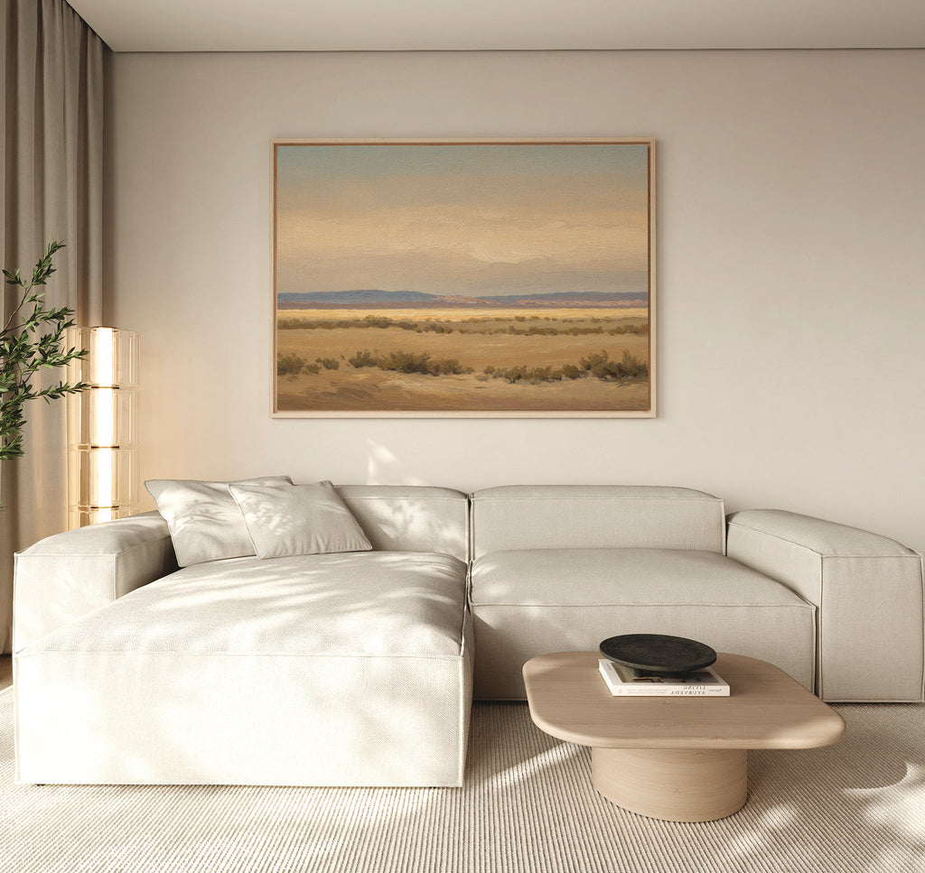 Whispers of the Mojave – golden yellow vintage canvas wall art print by Aspire Prints