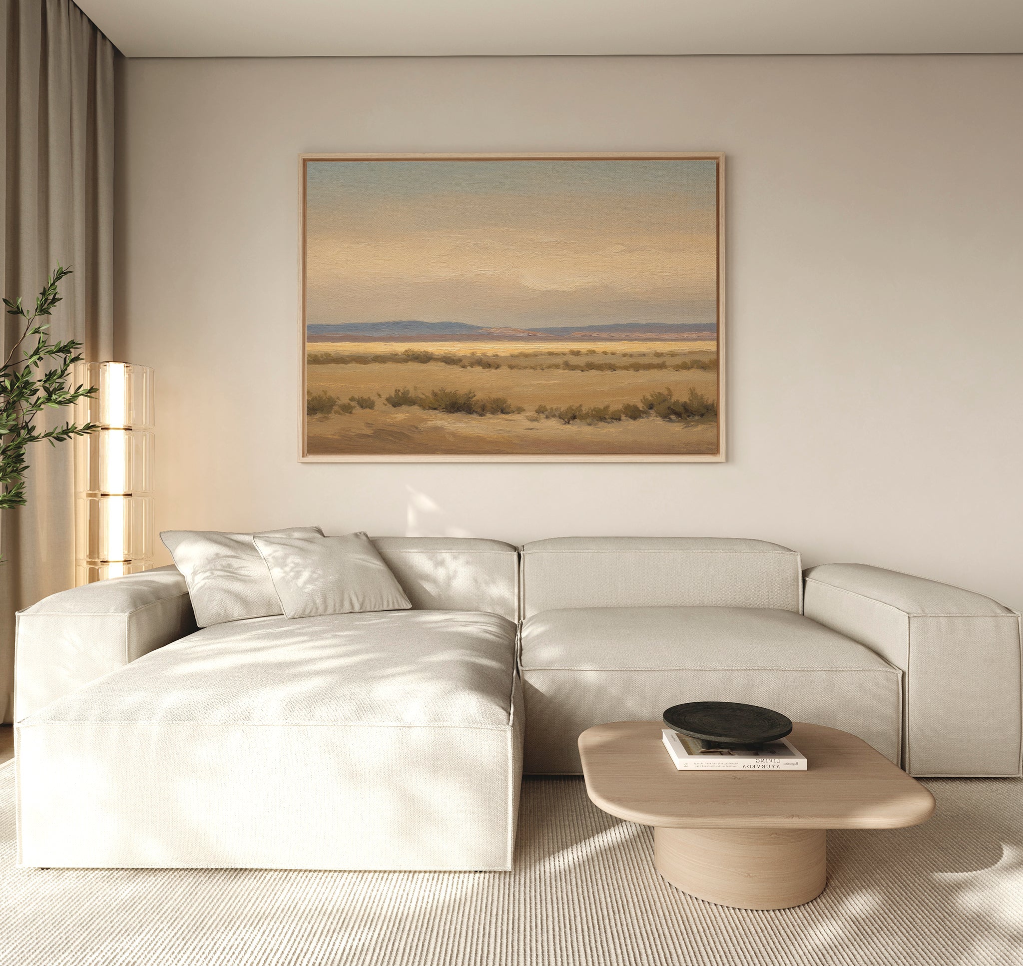 Whispers of the Mojave – golden yellow vintage canvas wall art print by Aspire Prints