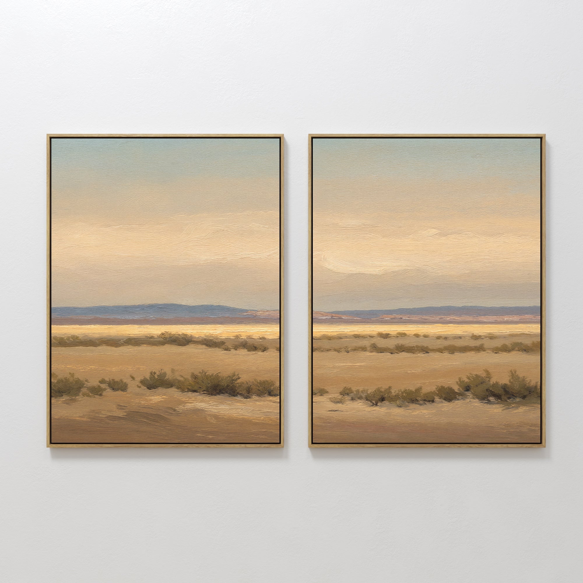 Whispers of the Mojave – Set of 2 Canvas Prints set of 2 – golden yellow vintage canvas wall art by Aspire Prints