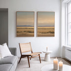 Whispers of the Mojave – Set of 2 Canvas Prints set of 2 – golden yellow vintage canvas wall art by Aspire Prints