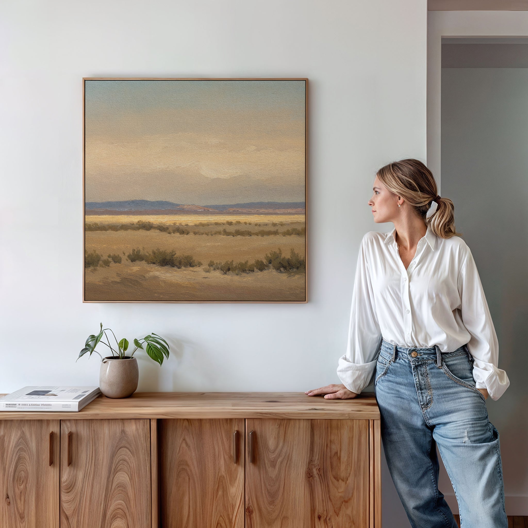 Whispers of the Dunes – golden yellow vintage canvas wall art print by Aspire Prints