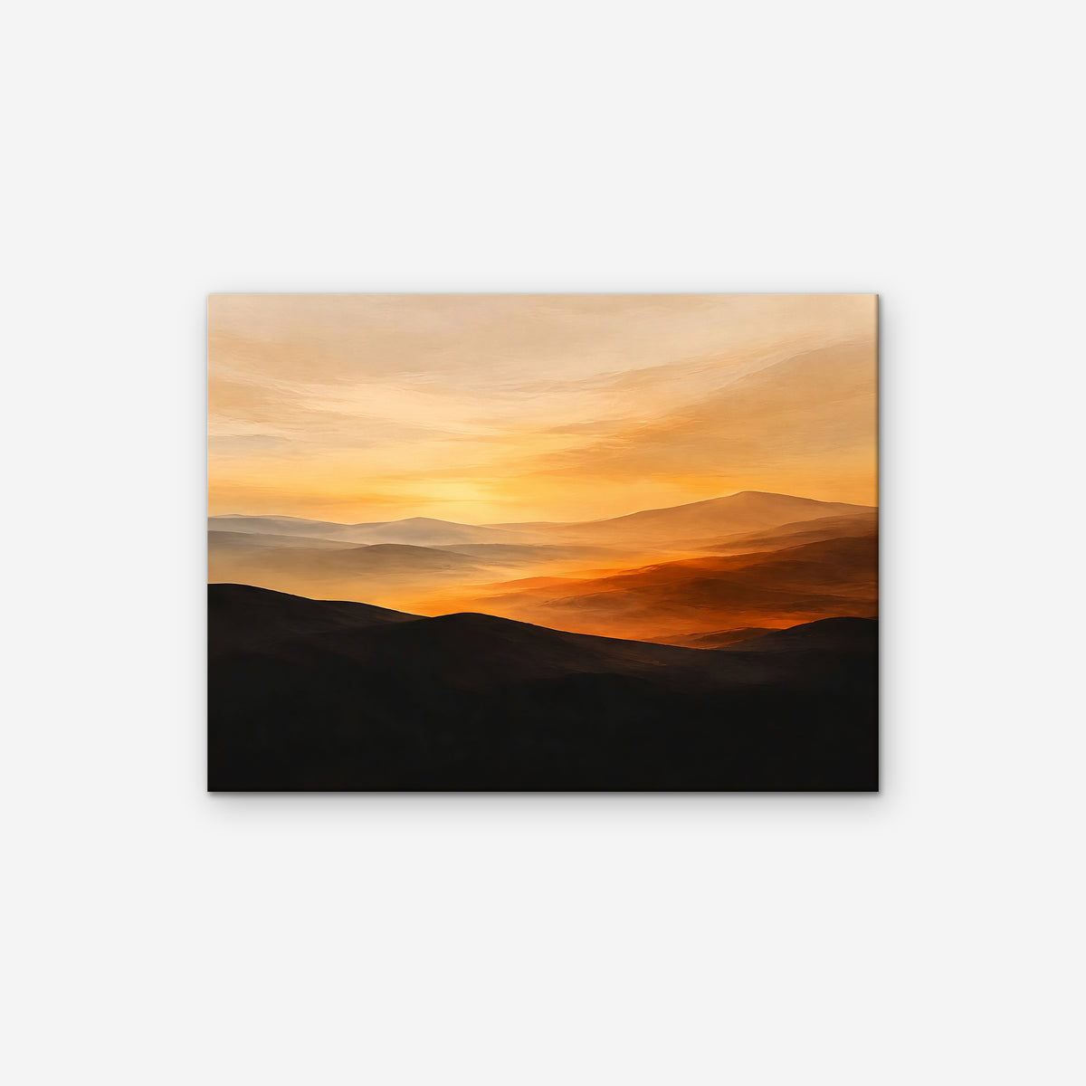 Desert Sunset Hills Canvas Art - Horizontal – Stretched Canvas Only on white background