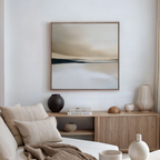 Whispers of the Dunes – beige and white landscape canvas wall art print by Aspire Prints