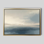Whispers of the Far Shore – blue coastal canvas wall art print by Aspire Prints