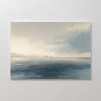 Whispers of the Far Shore – blue coastal canvas wall art print by Aspire Prints